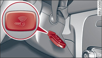 Steering column/remote control key: Starting the engine after a malfunction